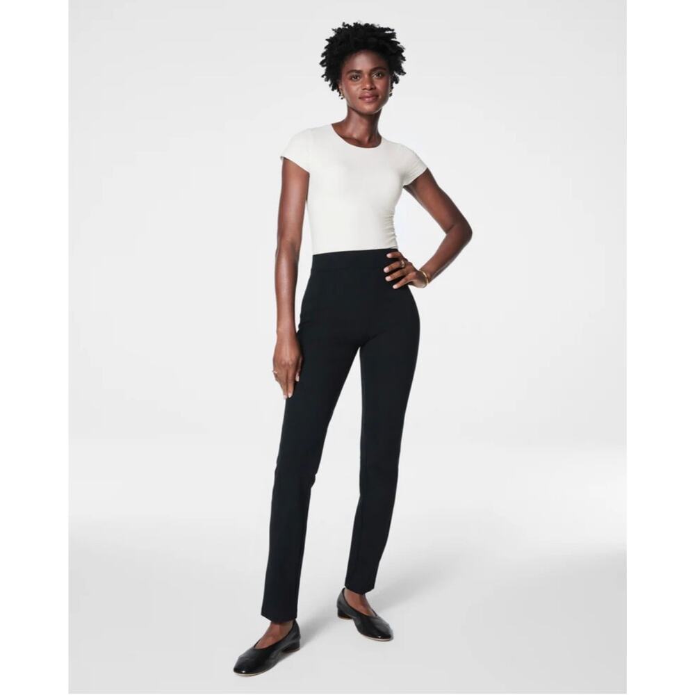 SPANX Smooth Women’s XL Petite Perfect Fit Ponte Slim Straight Pant Black 20254Q